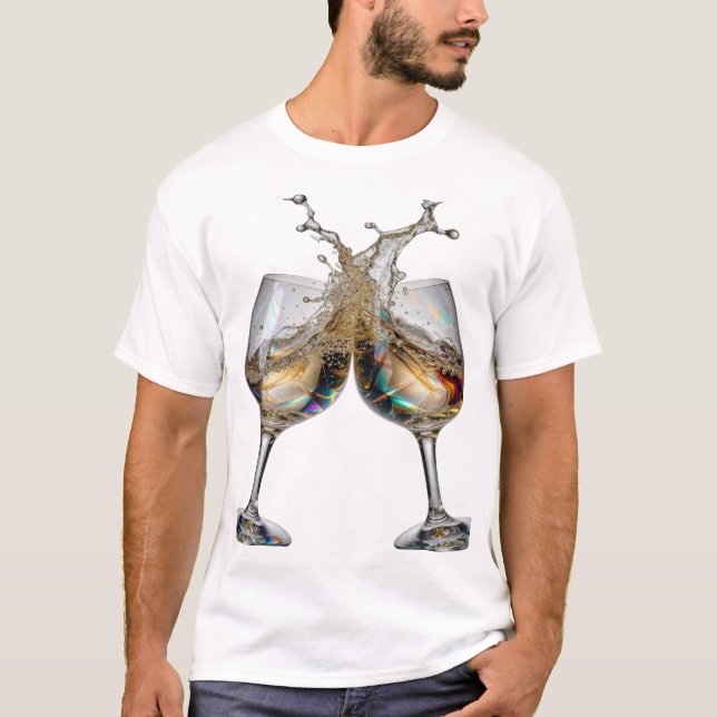 Camiseta Design de texto CHEERS prateado e atraente (Frente)