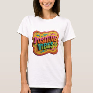 Camiseta Design de texto Clean Pink VIBRAÇÕES POSITIVAS
