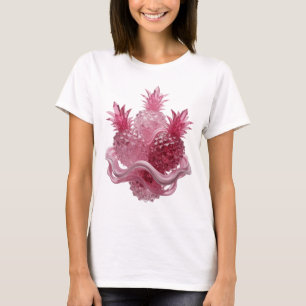 Camiseta Design de texto de ABACAXIS DE VIDRO ROSA Prata Ch
