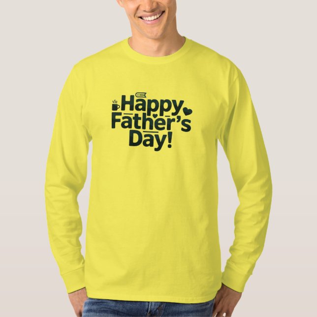 Camiseta Design de texto de Dia de os pais feliz (Frente)