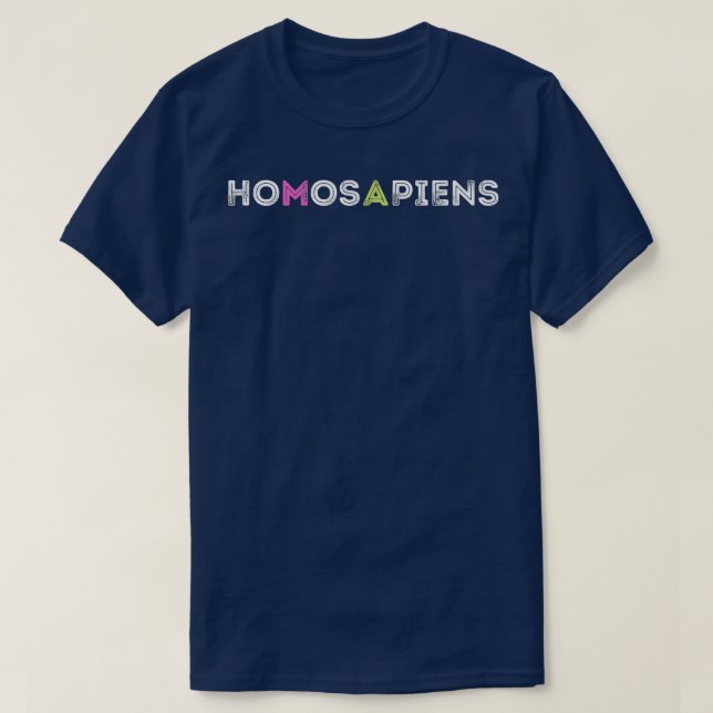 Camiseta Design de texto de Homosapiens (Frente do Design)
