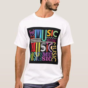 Camiseta Design de texto de música
