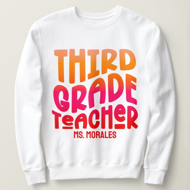 Camiseta design de texto de Ombro Vermelho Laranja - Profes (Frente do Design)