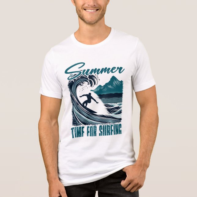 Camiseta Design de texto de Onda Retroativa para Surfistas (Frente)