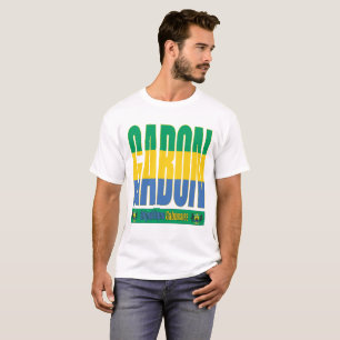 Camiseta Design de texto de Sinalizador Gabão