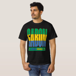 Camiseta Design de texto de Sinalizador Gabão