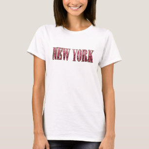 Camiseta Design de texto dinâmico NEW YORK em vermelho