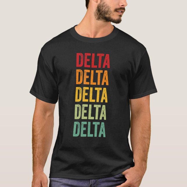 Camiseta Design de texto do Delta County Colorado Rainbow (Frente)
