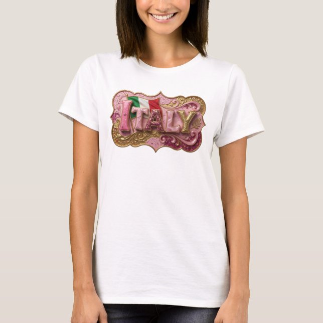 Camiseta Design de texto Edgy Gold ITALY (Frente)