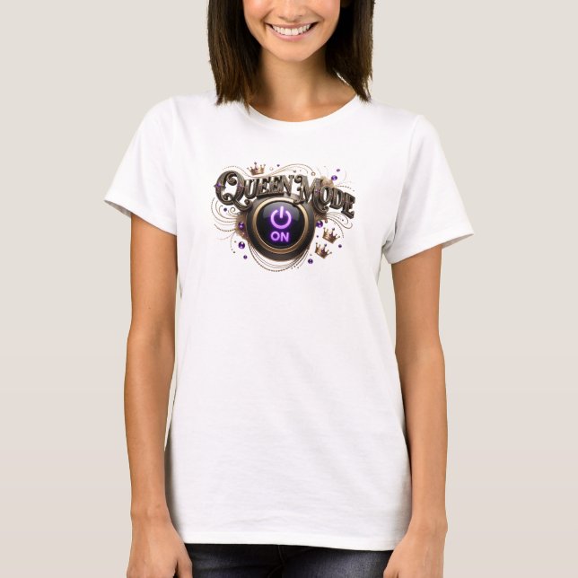 Camiseta Design de texto Edgy Orange QUEEN MODE (Frente)