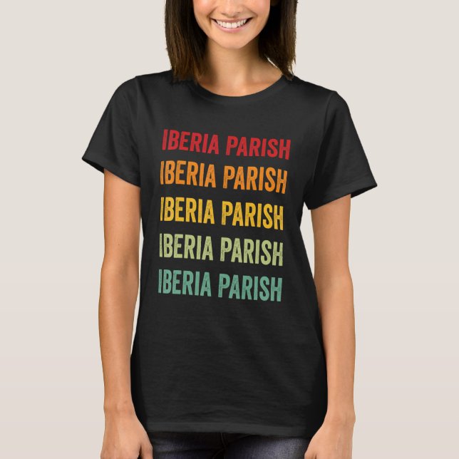 Camiseta Design de texto em arco-íris do Condado da Paróqui (Frente)