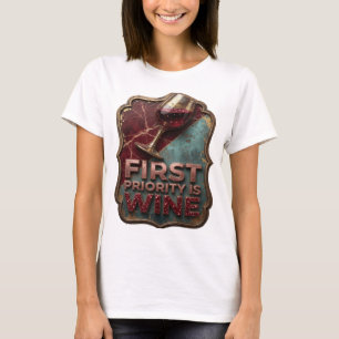 Camiseta Design de texto em ouro icônico PRIMEIRA PRIORIDAD