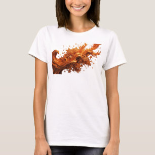 Camiseta Design de texto ESTRELAS DORADAS Vermelho Nítido
