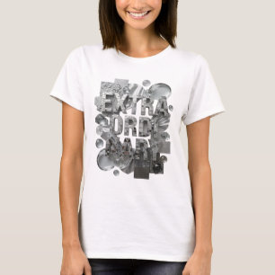 Camiseta Design de texto EXTRAORDINÁRIO Prata Edgy