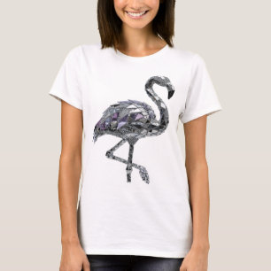 Camiseta Design de texto FLAMINGO prateado impressionante