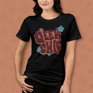 Camiseta Design de texto Floral Com geek Chic