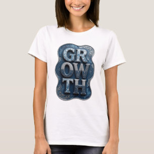 Camiseta Design de texto GROWTH Prateado Elegante