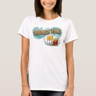 Camiseta Design de texto HORÁRIO DE BRUNCH Laranja Divertid