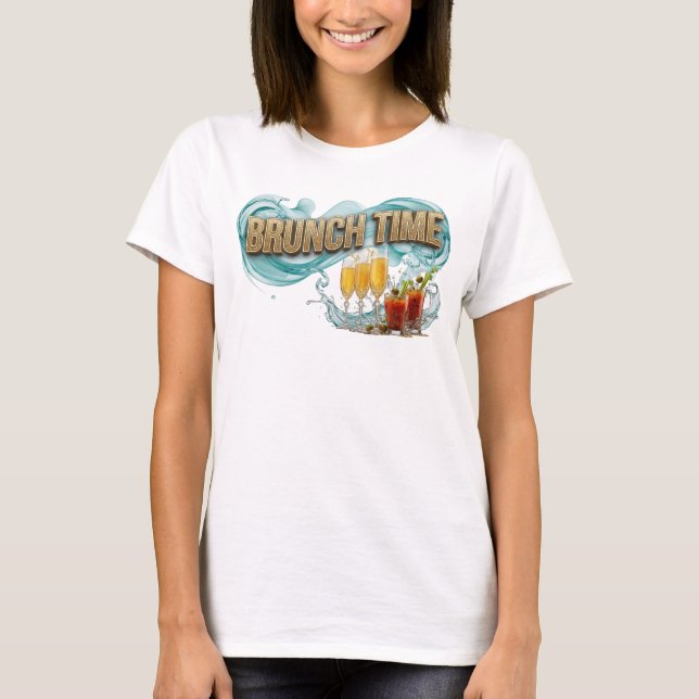 Camiseta Design de texto HORÁRIO DE BRUNCH Laranja Divertid (Frente)