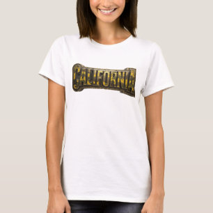 Camiseta Design de texto Laranja Limpo CALIFÓRNIA