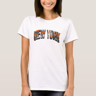 Camiseta Design de Texto Laranja Limpo NEW YORK