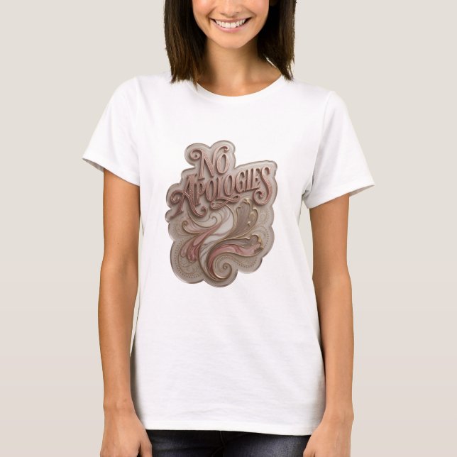 Camiseta Design de texto Limpo Ouro SEM DESCULPAS (Frente)
