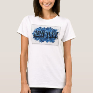 Camiseta Design de texto NEW YORK azul ousado