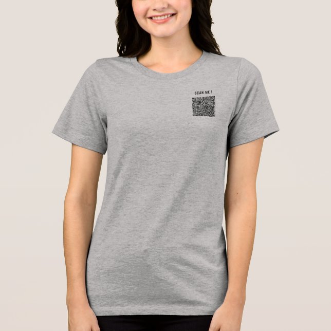 Camiseta Design de Texto Personalizado para QR Code Scan Fa (Frente)