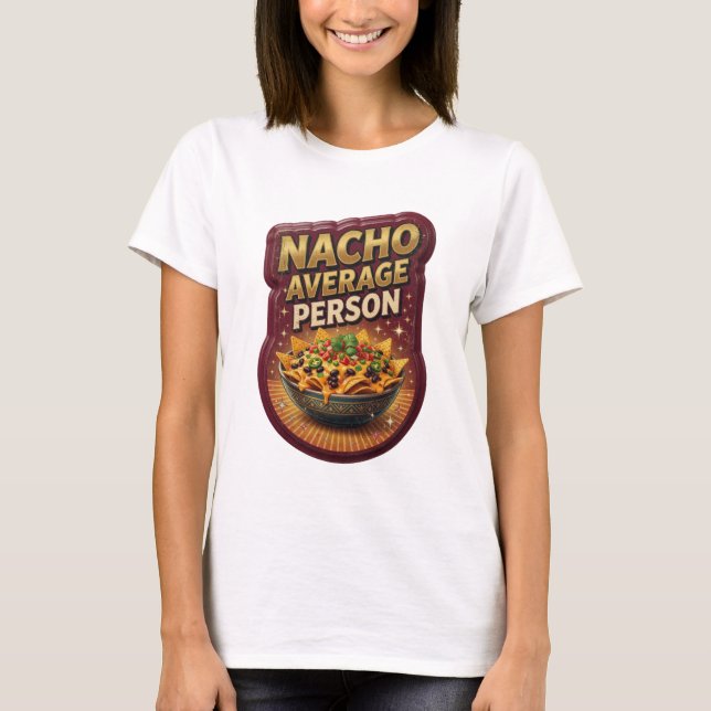 Camiseta Design de texto Pessoa NACHO MÉDIA Espirituoso Dou (Frente)
