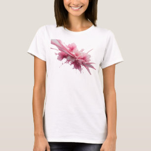 Camiseta Design de texto PINK PAINT SPLASH Rosa Nítido