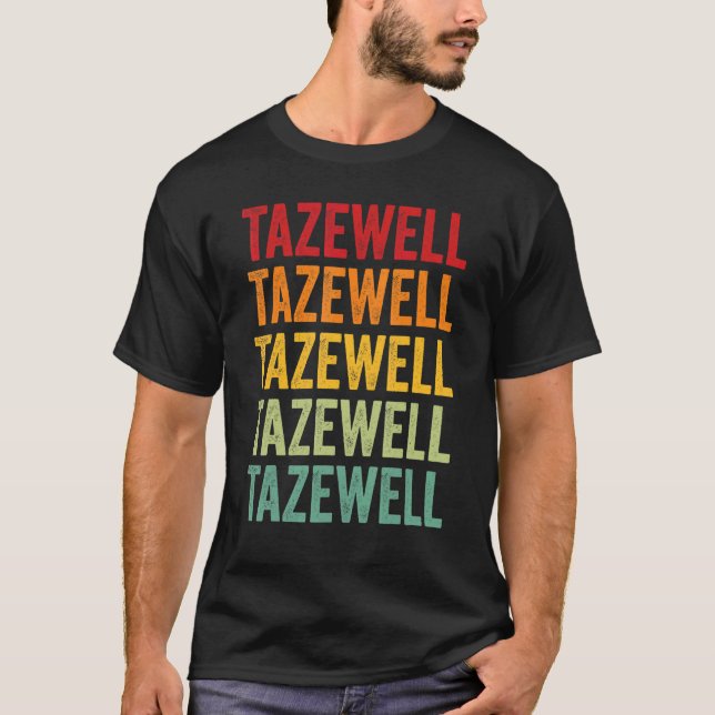 Camiseta Design de texto Rainbow do Condado de Tazewell (Frente)