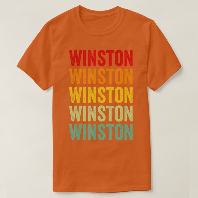 Camiseta Design de texto Rainbow do Condado de Winston (Frente do Design)