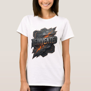 Camiseta Design de Texto REINVENTADO Cinza Nítido