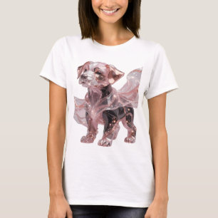 Camiseta Design de texto ROSE GOLD CÃO em Prata Limpa
