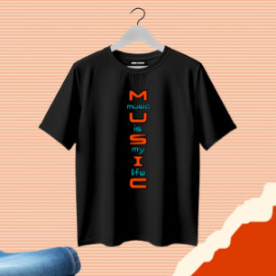 Camiseta Design de texto sobre música
