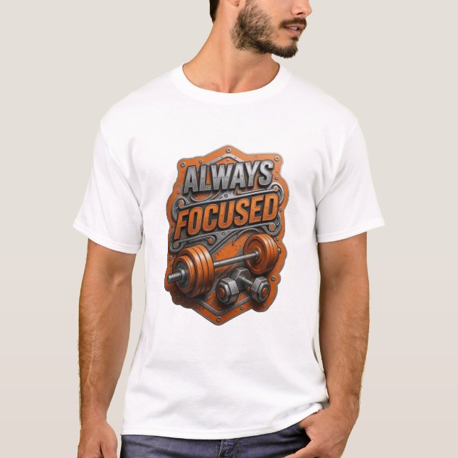 Camiseta Design de texto WITTY GRAY SEMPRE FOCADO (Frente)