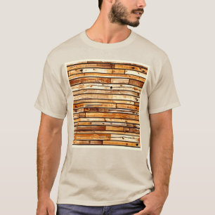 Camiseta Design de textura de madeira envelhecida
