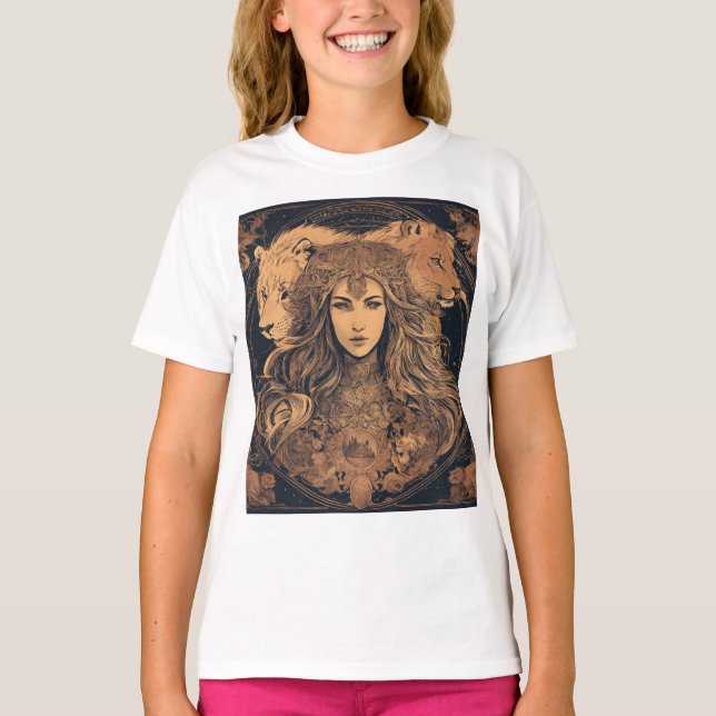 Camiseta "design de tigre da menina" (Frente)