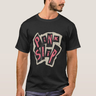 Camiseta Design de Tipografia Cinza com Descamação Rosa