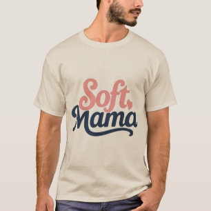 Camiseta Design de tipografia cursiva minimalista "Soft Mam