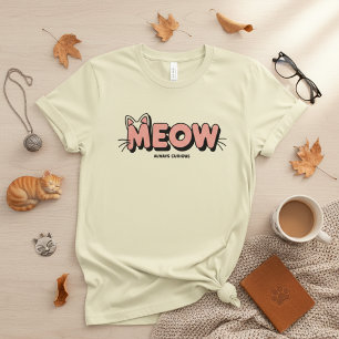 Camiseta Design de Tipografia de Bigode – Gato Minimalista 