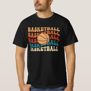 Camiseta Design de Tipografia de Esportes Retros de Basquet