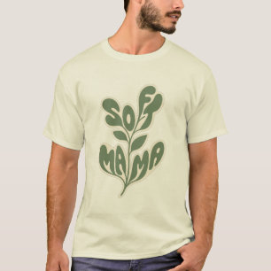Camiseta Design de Tipografia de Folha Botânica Retro "Soft