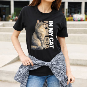 Camiseta Design de Tipografia de Gata Mãe em Aquarela