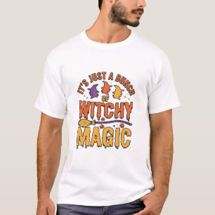 Camiseta Design de Tipografia de Halloween Mágico e Bruxo_1