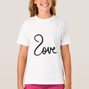 Camiseta Design de Tipografia de Palavra "amor" Minimalista