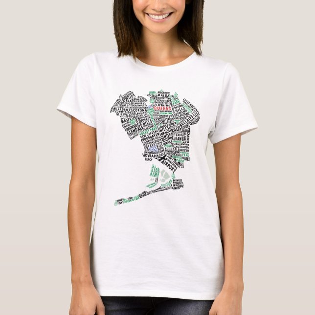 Camiseta Design de Tipografia de Queens New York (Frente)