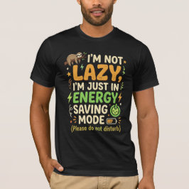 Camiseta Design de Tipografia do Modo de Economia de Energi