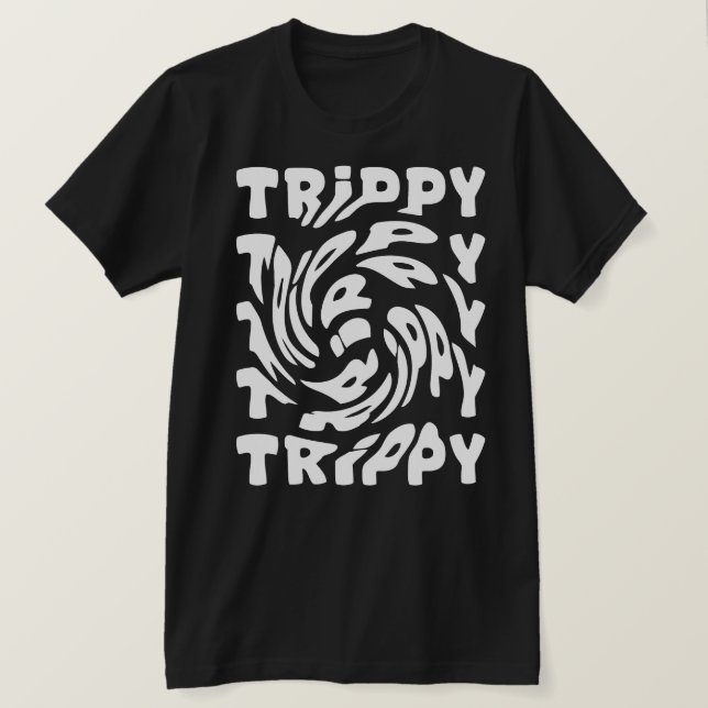 Camiseta Design de Tipografia Espiral Trippy (Frente do Design)