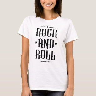 Camiseta Design de Tipografia Gótica de Rock and Roll